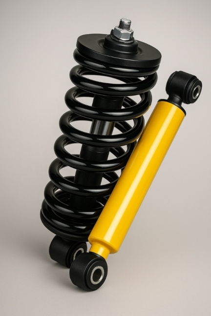 Sistema de suspensión: amortiguadores, resortes, bases, horquillas, rótulas y barras estabilizadoras