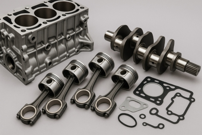 Refacciones para motor: anillos, balancines, bandas, juntas, kits de clutch, metales y válvulas